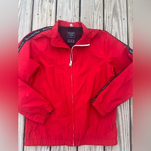 Abercrombie & Fitch Other - Abercrombie & Fitch Jacket‎ Mens Small Red Windbreaker Full Zip Y2K Preppy Logo